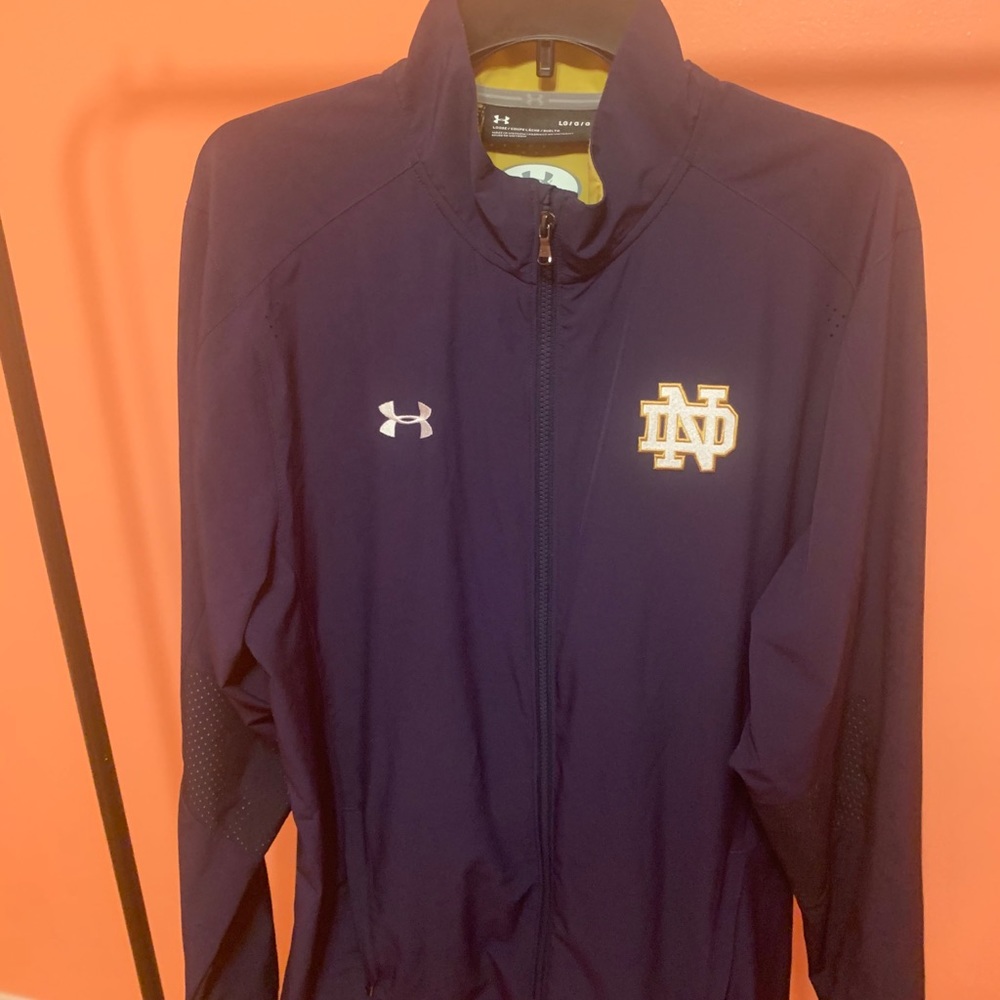 Navy Notre Dame under armour jacket